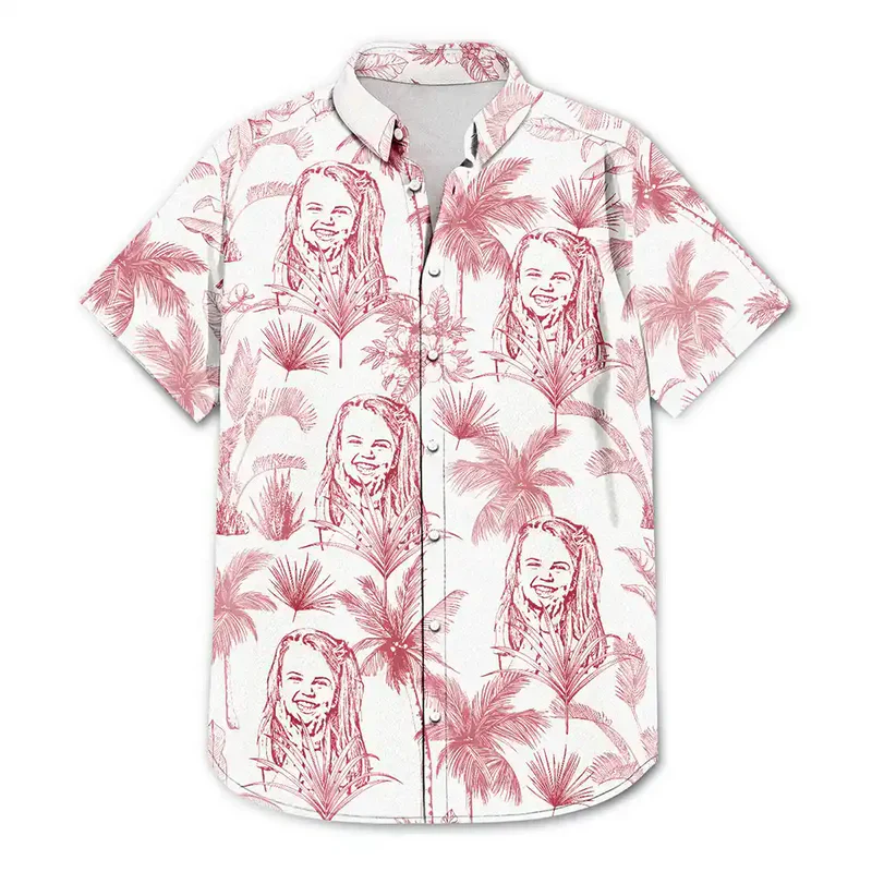 Personalized Hawaiian Shirt With Dog Pencil Art, Tropical Beach Outfit, Unique Gift for Dog Lover