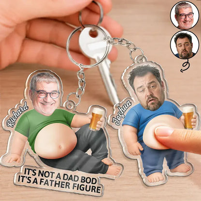 Custom Car Ornament with Father Figure Quote, Creative Gift for Dad with Playful Cartoon Style