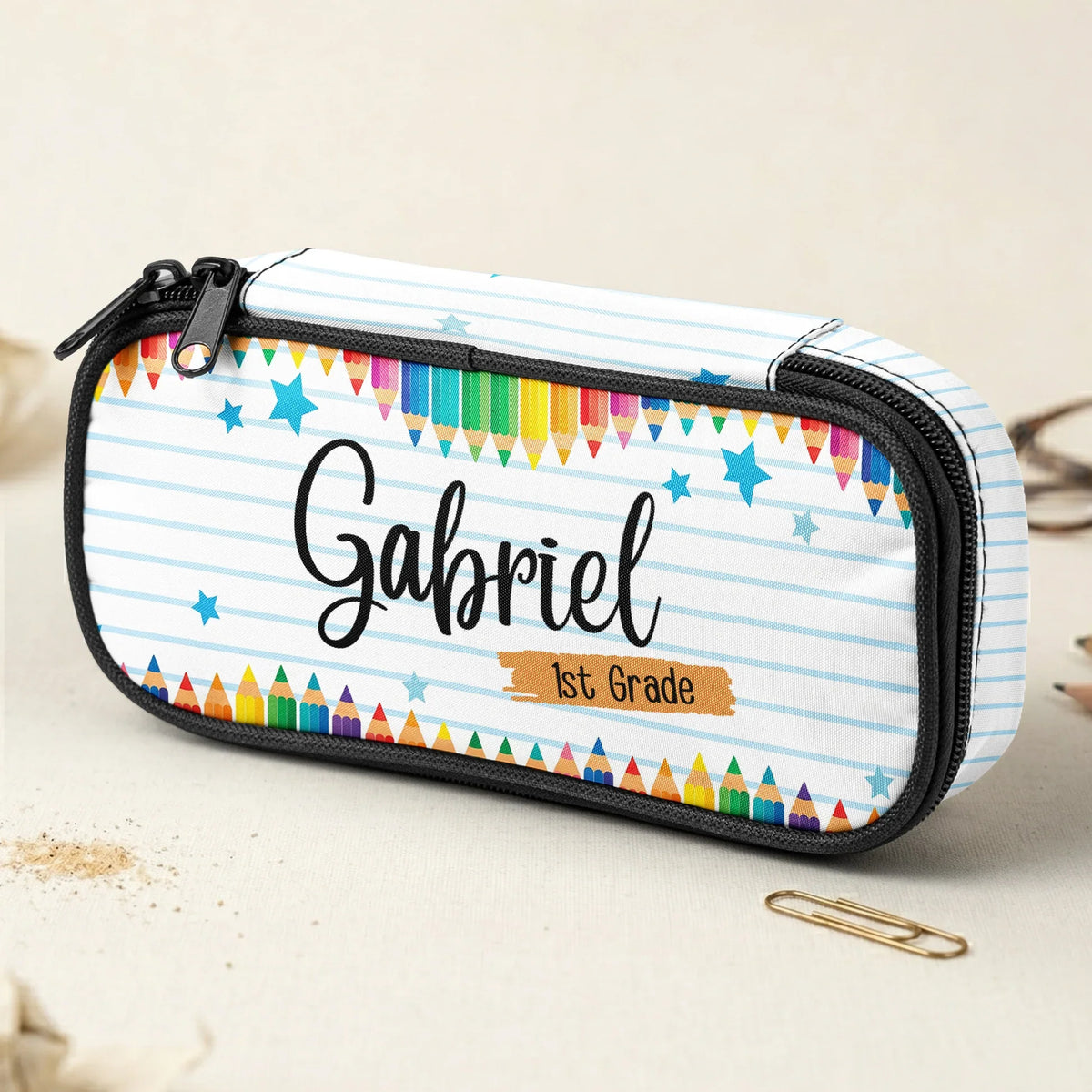 Personalized Pencil Case, Colorful School Design, Unique Back To School Gift For Kids