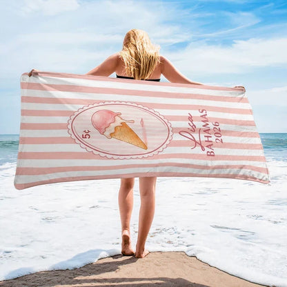 Personalized Rope Handle Canvas Bag, Pastel Design for Laughing Friends on a Sunny Beach, Unique Travel Gift
