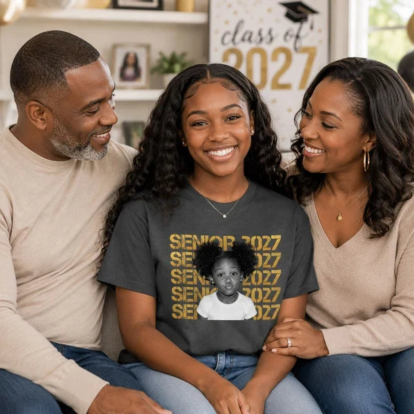 Personalized Photo Classic Tee, Bold Senior Design for Graduation, Unique Gift for a Graduate