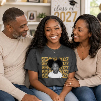 Personalized Photo Classic Tee, Bold Senior Design for Graduation, Unique Gift for a Graduate