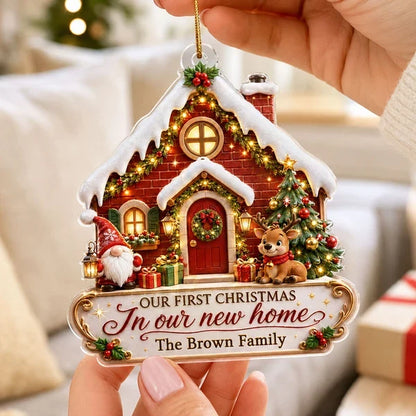 Our First Christmas in Our New Home Personalized Acrylic Ornament, Heartwarming Creative Gift for New Homeowners