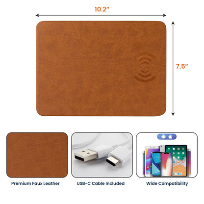 Personalized Lightning Leather Charging Mat, Hugging Dad & Kids Line Art Unique Gift For Dad