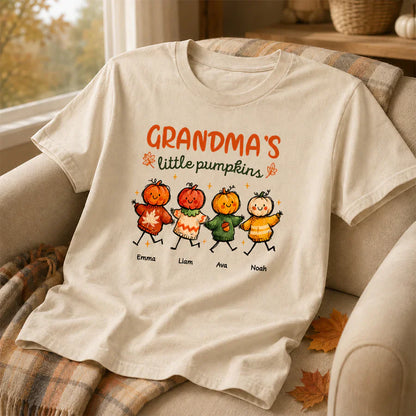 Personalized Grandma's Little Pumpkins Classic Tee, Unique Fall Gift for Grandma