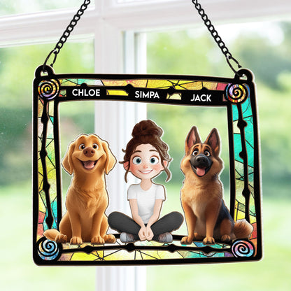 Custom Pet & Owner Wood Acrylic Ornament - Personalized Pet Lover Gift