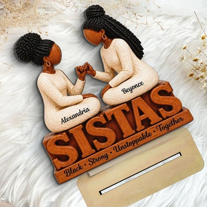 Personalized Wooden Plaque, Pinky Promise Besties in Warm Neutrals, Unique Friendship Gift for a Close Friend