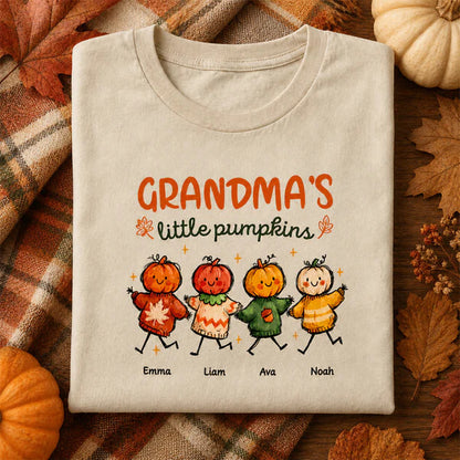 Personalized Grandma's Little Pumpkins Classic Tee, Unique Fall Gift for Grandma