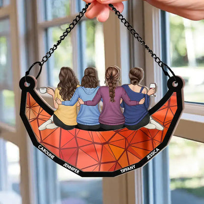 Best Friends Forever Wood & Acrylic Layered Ornament – Custom Gift with Names & Friendship Design