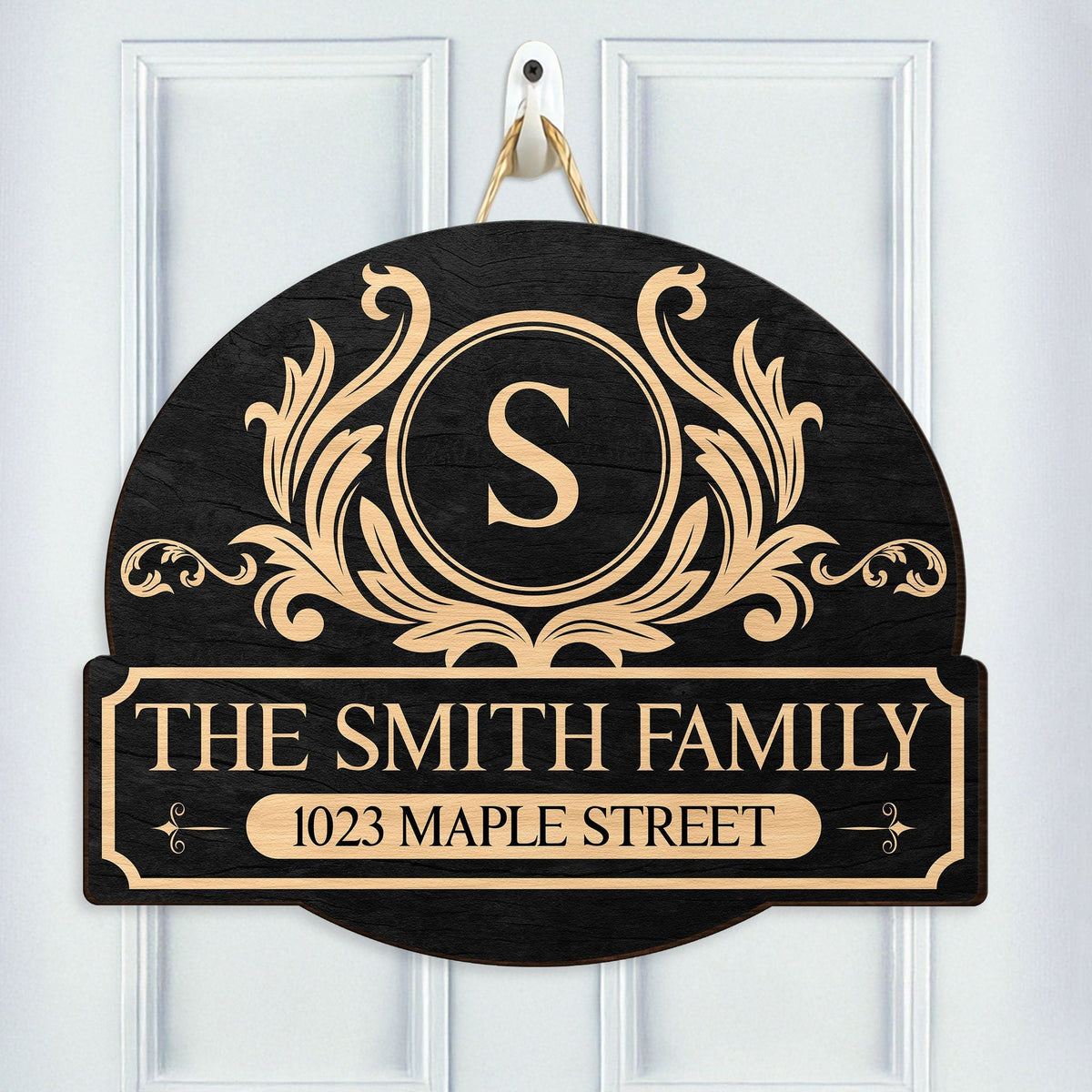 Custom Family Name Wooden Sign with Classic Monogram Look for Home Entry - Warm Welcome Decor, Thoughtful Holiday Gift