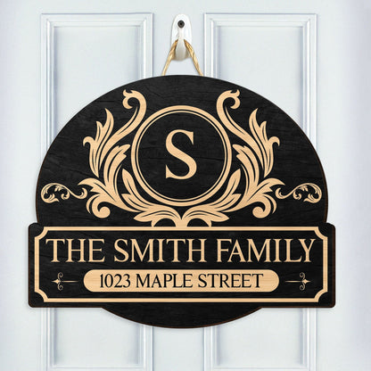Custom Family Name Wooden Sign with Classic Monogram Look for Home Entry - Warm Welcome Decor, Thoughtful Holiday Gift