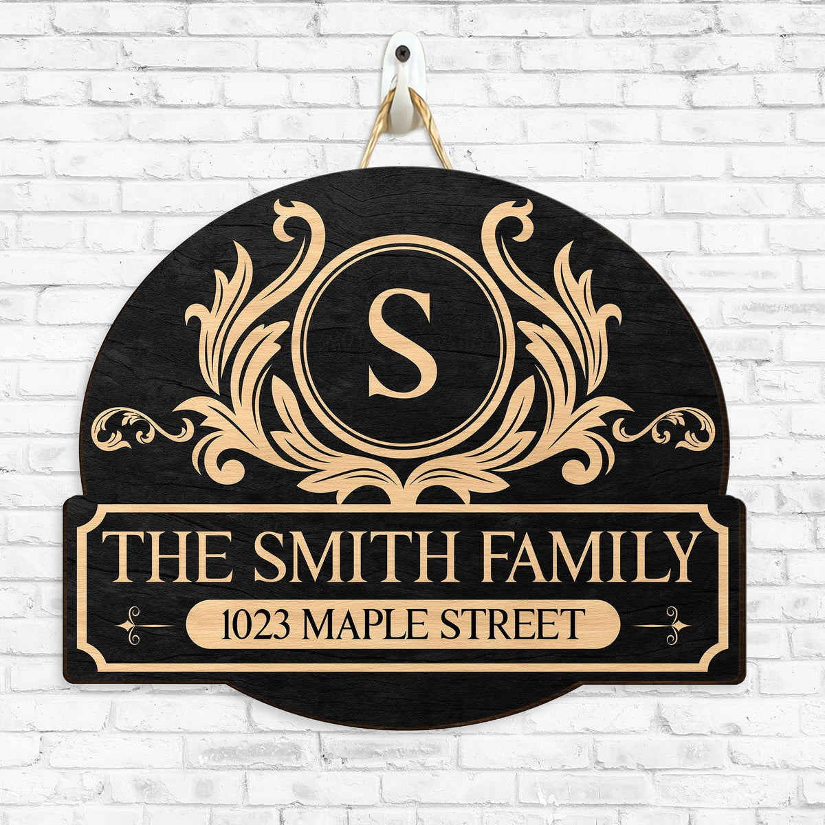 Custom Family Name Wooden Sign with Classic Monogram Look for Home Entry - Warm Welcome Decor, Thoughtful Holiday Gift