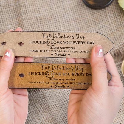 Personalized Leather Belt with Funny Adult Love Quote, Sleek Buckle Daily Wear Accessory, Unique Gift for Couple