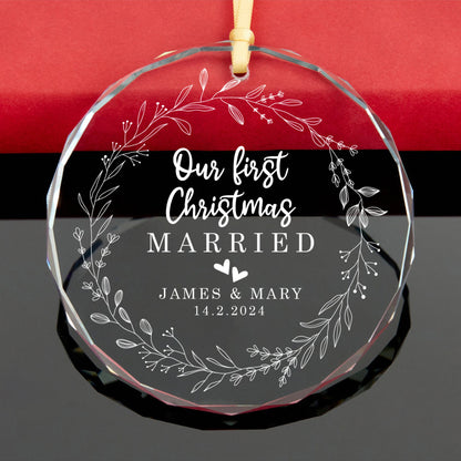 Crystal Ornament for First Christmas Married | Heartfelt Keepsake & Ideal Gift for Newlyweds