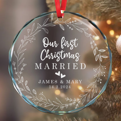 Crystal Ornament for First Christmas Married | Heartfelt Keepsake & Ideal Gift for Newlyweds