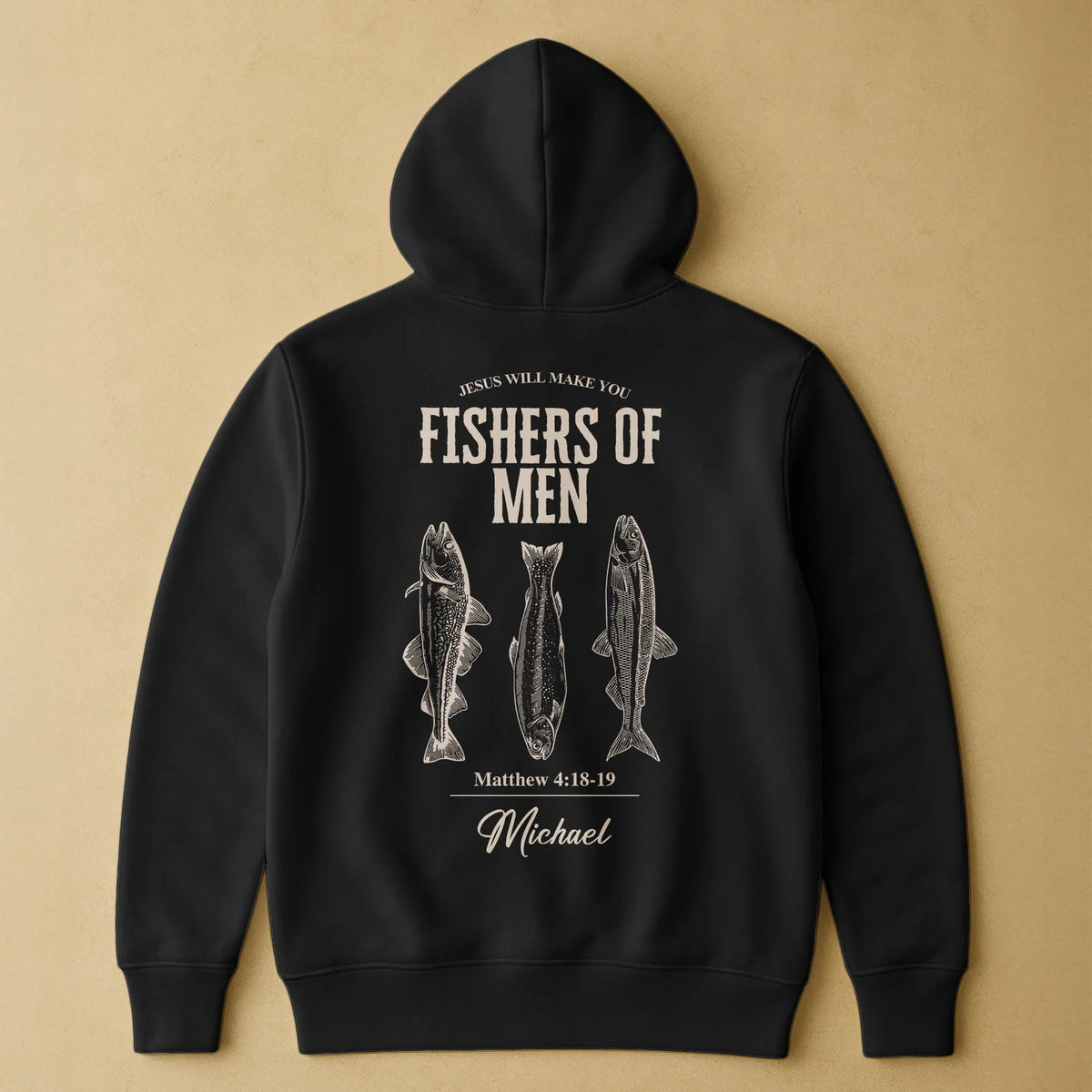 Personalized Classic Tee, Fishers Of Men Bible Verse Shirt With Fish Illustration, Unique Gift For Fishermen
