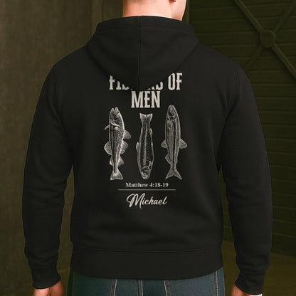 Personalized Classic Tee, Fishers Of Men Bible Verse Shirt With Fish Illustration, Unique Gift For Fishermen