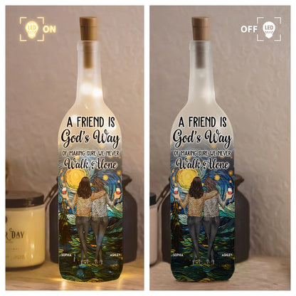 Bottle Lamp with Friendship Theme, Clear Smooth Finish, Sentimental and Surprise Gift for Best Friend