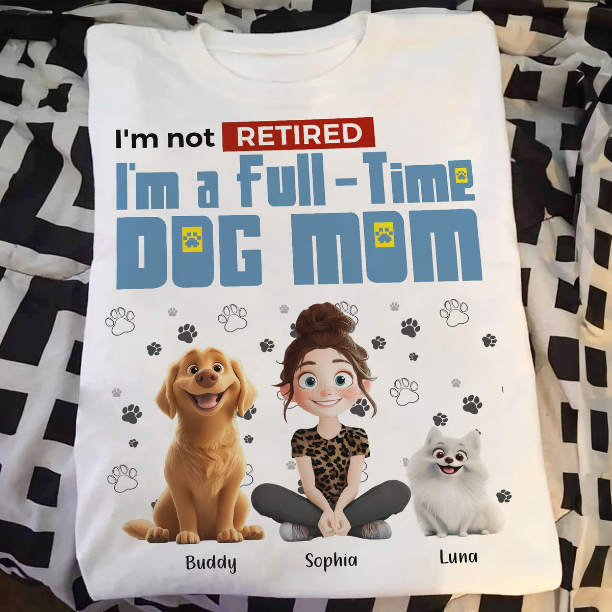 Personalized Dog Mom T-Shirt – Custom Pet Name, Cute Dog Lover Gift, Cozy Sweatshirt & Hoodie