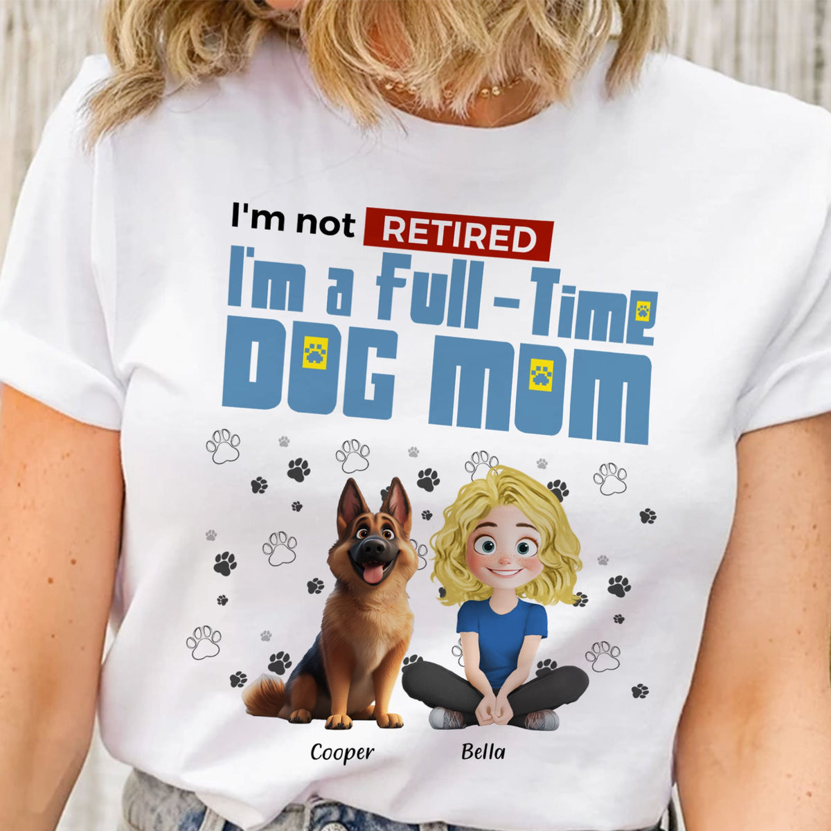 Personalized Dog Mom T-Shirt – Custom Pet Name, Cute Dog Lover Gift, Cozy Sweatshirt & Hoodie