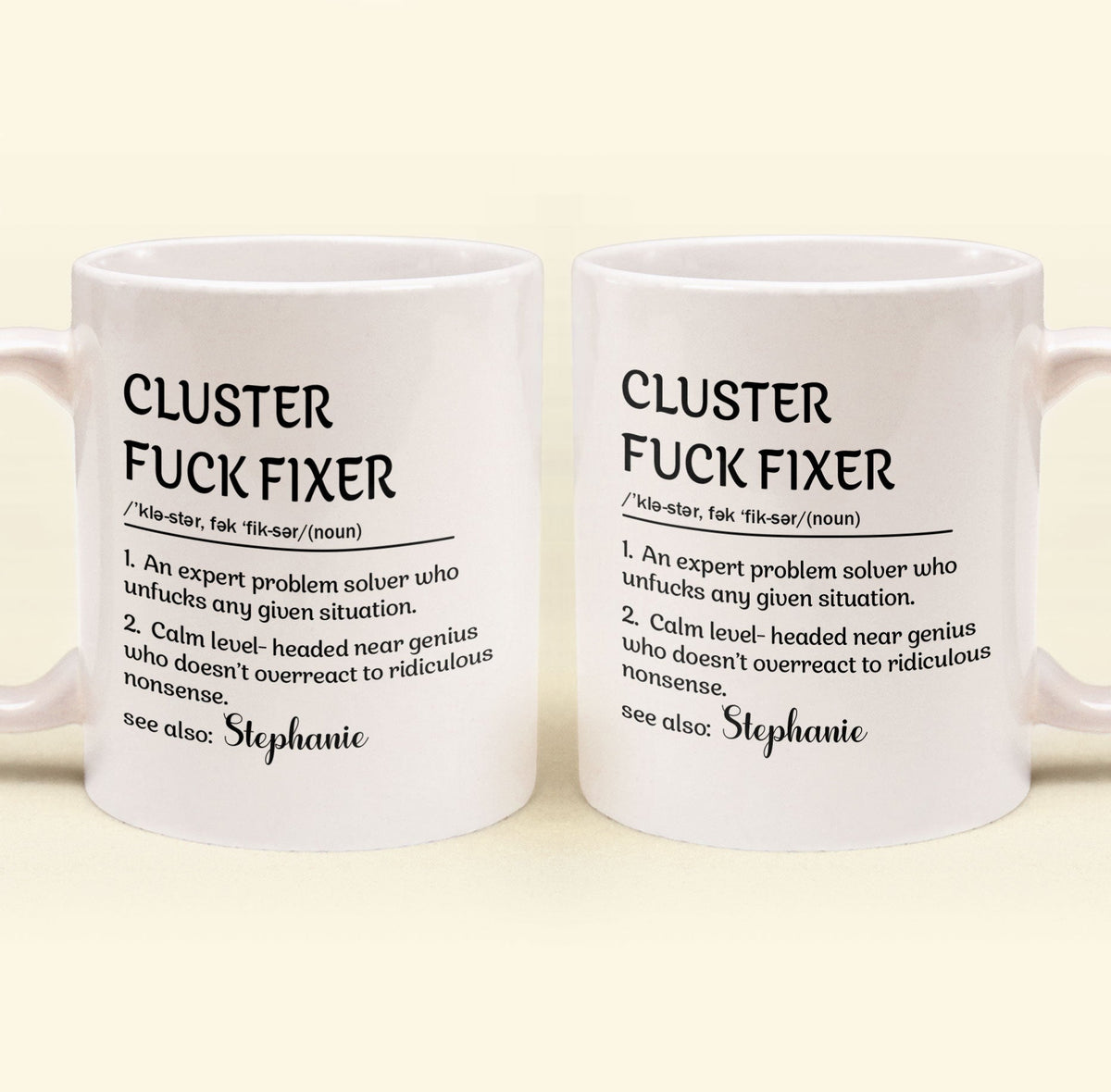 Ceramic Mug With Funny Problem Solver Quote, Personalized One Of A Kind Gift for Friends or Coworkers, Daily Coffee Humor