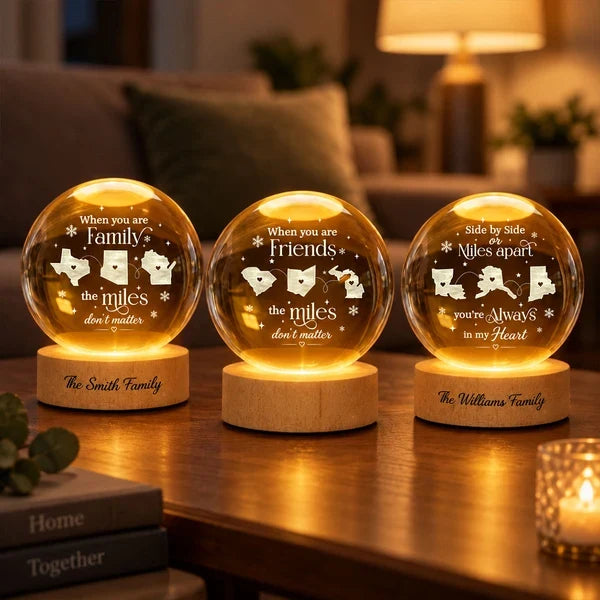 Personalized Globe Lamp, When Miles Don't Matter Family Keepsake, Creative Gift for Loved Ones