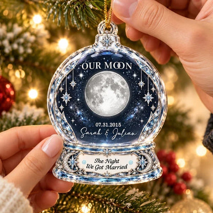 Our Moon Personalized Acrylic Ornament, Starry Christmas Tree Keepsake, Creative Gift for a Couple