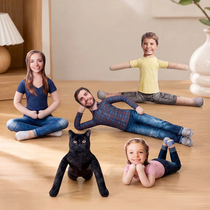 Personalized Photo Squishy Plush Doll, Friends Posing and Waving, Unique Gift for a Bestie, Coworker, BFF
