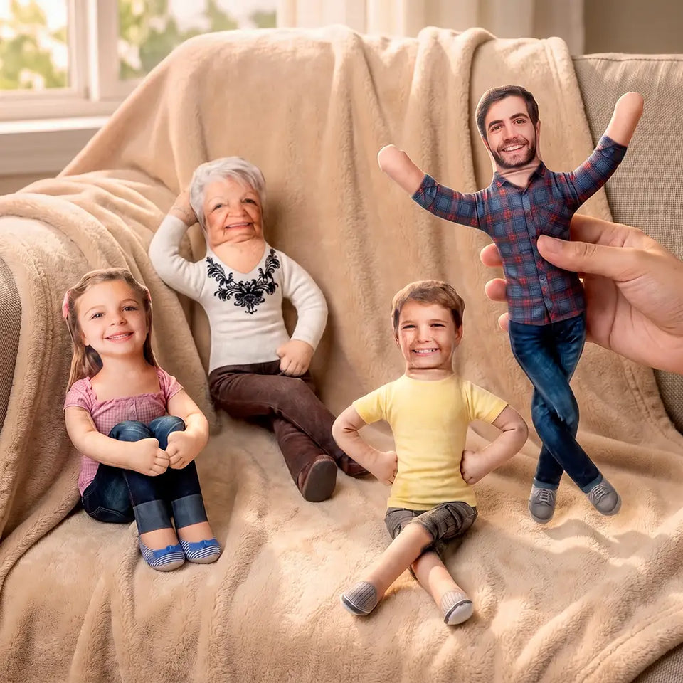 Personalized Photo Squishy Plush Doll, Friends Posing and Waving, Unique Gift for a Bestie, Coworker, BFF
