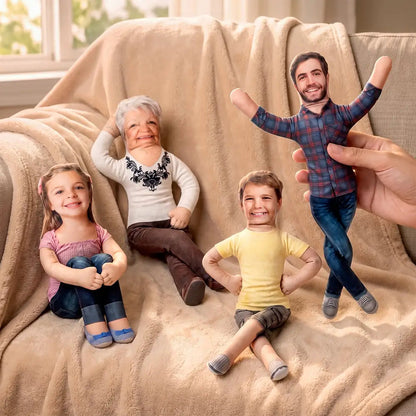 Personalized Photo Squishy Plush Doll, Friends Posing and Waving, Unique Gift for a Bestie, Coworker, BFF