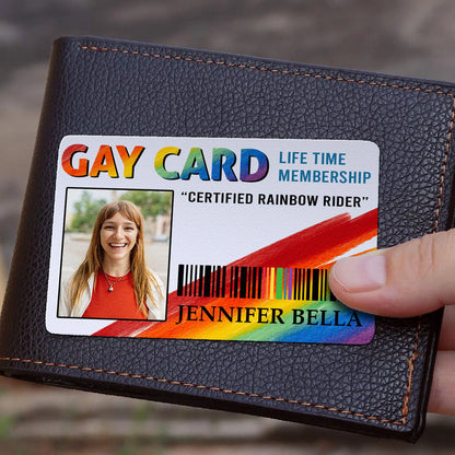 “GAY CARD” Lifetime Membership Metal Wallet Card – Personalized Pride Gift for Lovers