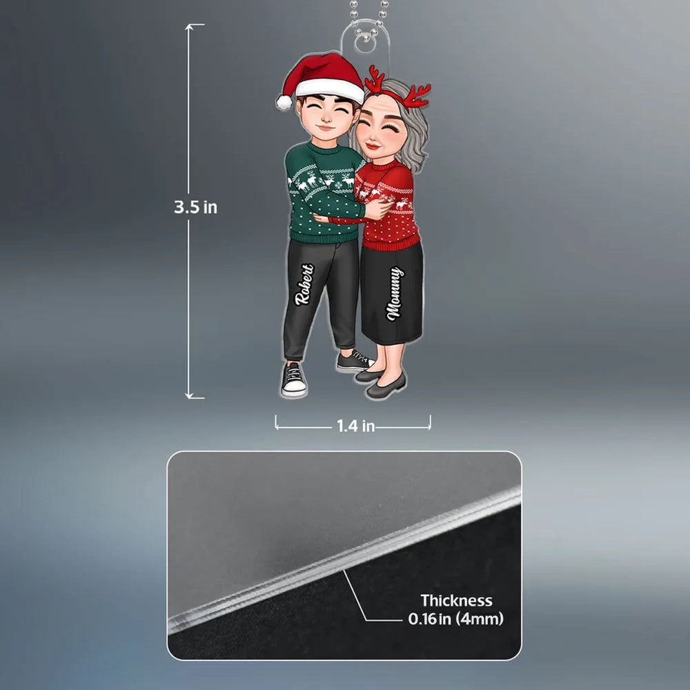 Heartwarming Grandma and Grandkid Acrylic Ornament, Personalized Design, Perfect Family Gift