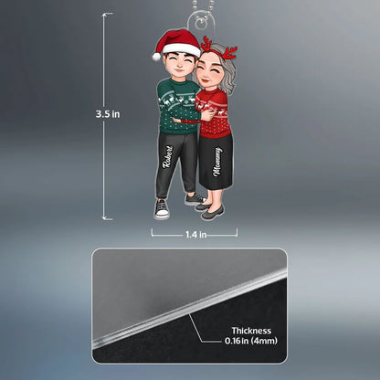 Heartwarming Grandma and Grandkid Acrylic Ornament, Personalized Design, Perfect Family Gift