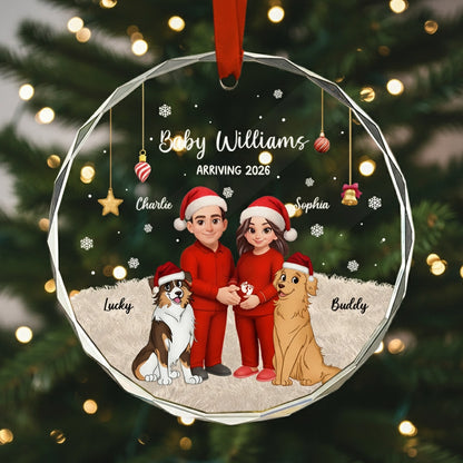 Crystal Ornament for Expecting Parents – A Heartwarming Family Keepsake & Perfect Christmas Gift