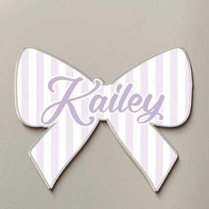 Personalized Acrylic Magnet with Bow and Scalloped Designs, Creative Gift for Family, Cheerful Kitchen Decor