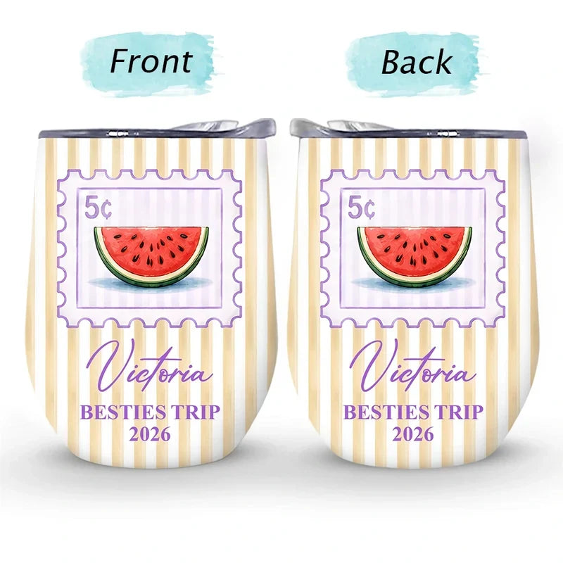 Personalized Eggshell Cup for Beach Trip Memories, Pastel Friendship Design, Creative Gift for Travel Friends