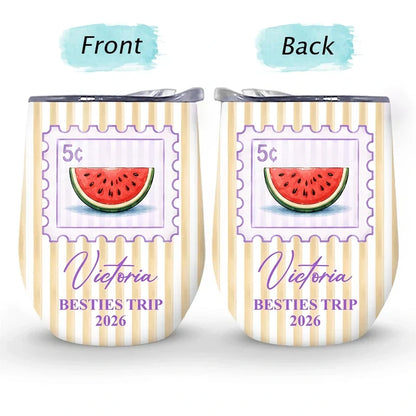 Personalized Eggshell Cup for Beach Trip Memories, Pastel Friendship Design, Creative Gift for Travel Friends
