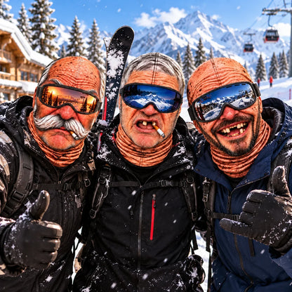 Personalized Funny Ski Mask with Old Man Face Design for Snow Days, Creative Gift for Skiers