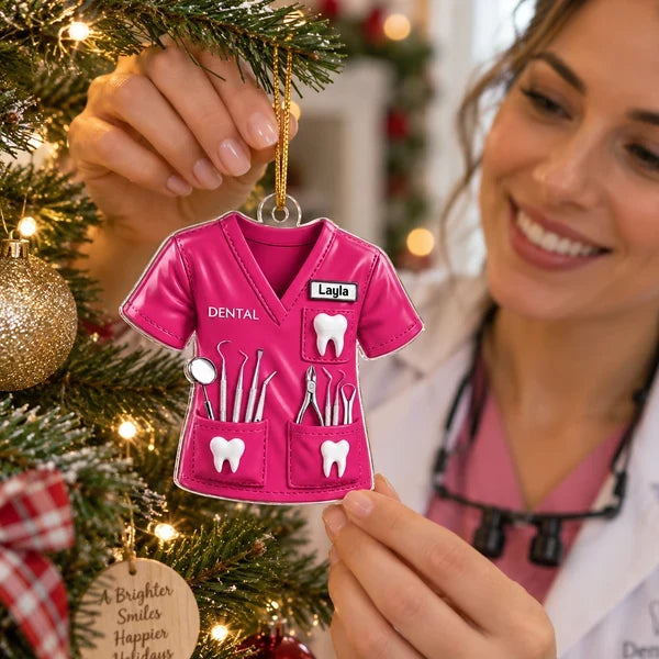 Dentist Uniform Acrylic Ornament, Personalized Festive Keepsake, Creative Gift for Wife, Daughter or Friend