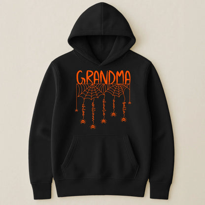 Personalized Grandma Spider Web Classic Tee, Unique Halloween Gift With Playful Spooky Style