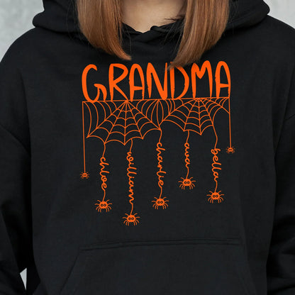 Personalized Grandma Spider Web Classic Tee, Unique Halloween Gift With Playful Spooky Style