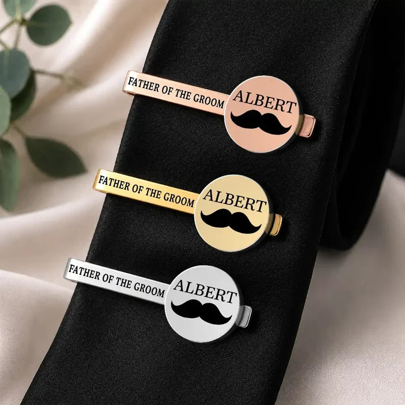 Personalized Stainless Steel Tie Clip with Tuxedo Art, Creative Wedding Keepsake Gift for a Groomsman