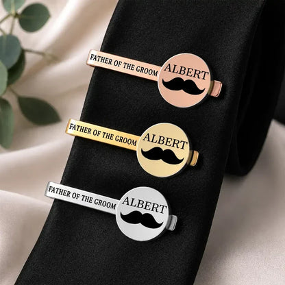 Personalized Stainless Steel Tie Clip with Tuxedo Art, Creative Wedding Keepsake Gift for a Groomsman