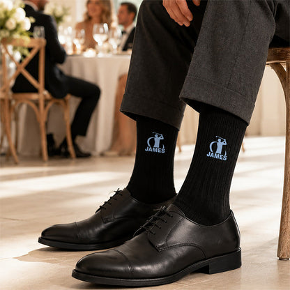 Golf Embroidered Cotton Socks, Personalized Golfer Keepsake, Creative Gift for Dad, Husband or Friend