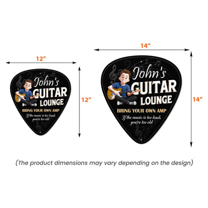 Personalized Shaped Metal Sign Guitar Lounge Music Room Wall Decor - Unique Gift for Guitar Lovers
