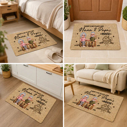 There's No Place Like Grandparents' House Standard Doormat, Personalized Creative Gift for Family
