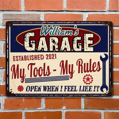 Rectangular Iron Sign, Personalized Workshop Humor Decor, Creative Gift for Tool Lovers