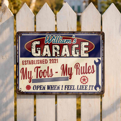 Rectangular Iron Sign, Personalized Workshop Humor Decor, Creative Gift for Tool Lovers