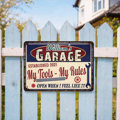Rectangular Iron Sign, Personalized Workshop Humor Decor, Creative Gift for Tool Lovers