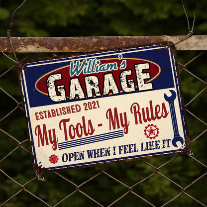 Rectangular Iron Sign, Personalized Workshop Humor Decor, Creative Gift for Tool Lovers